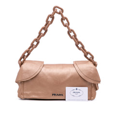 Nappa Ruffle Resin Chain Shoulder Bag
