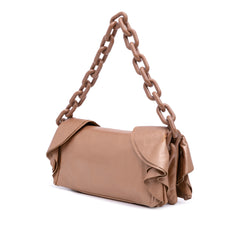 Nappa Ruffle Resin Chain Shoulder Bag