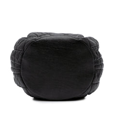 CC Quilted Lambskin Chain Drawstring Bucket Bag