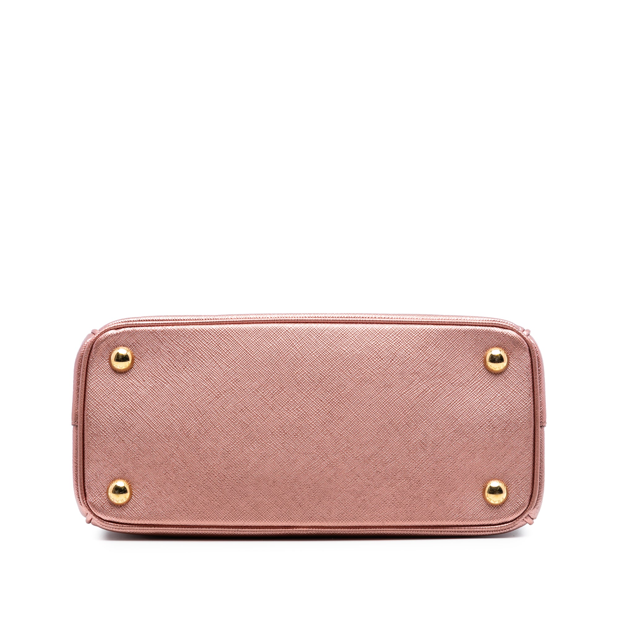 Small Metallic Saffiano Lux Galleria Double Zip Satchel