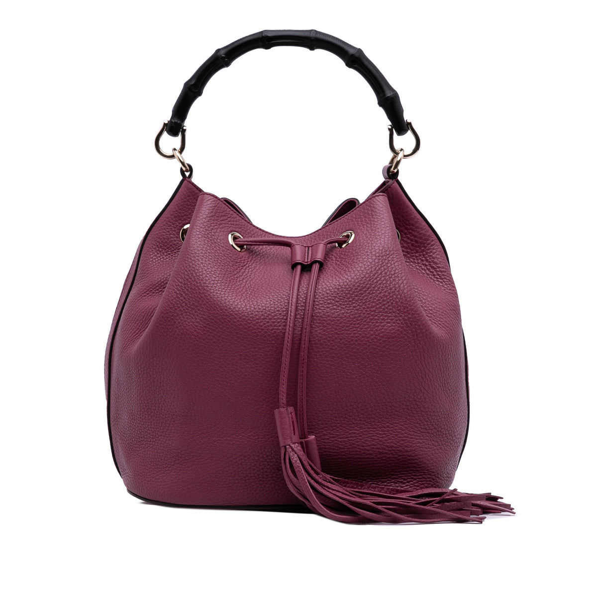 Pebbled Calfskin Miss Bamboo Bucket Bag