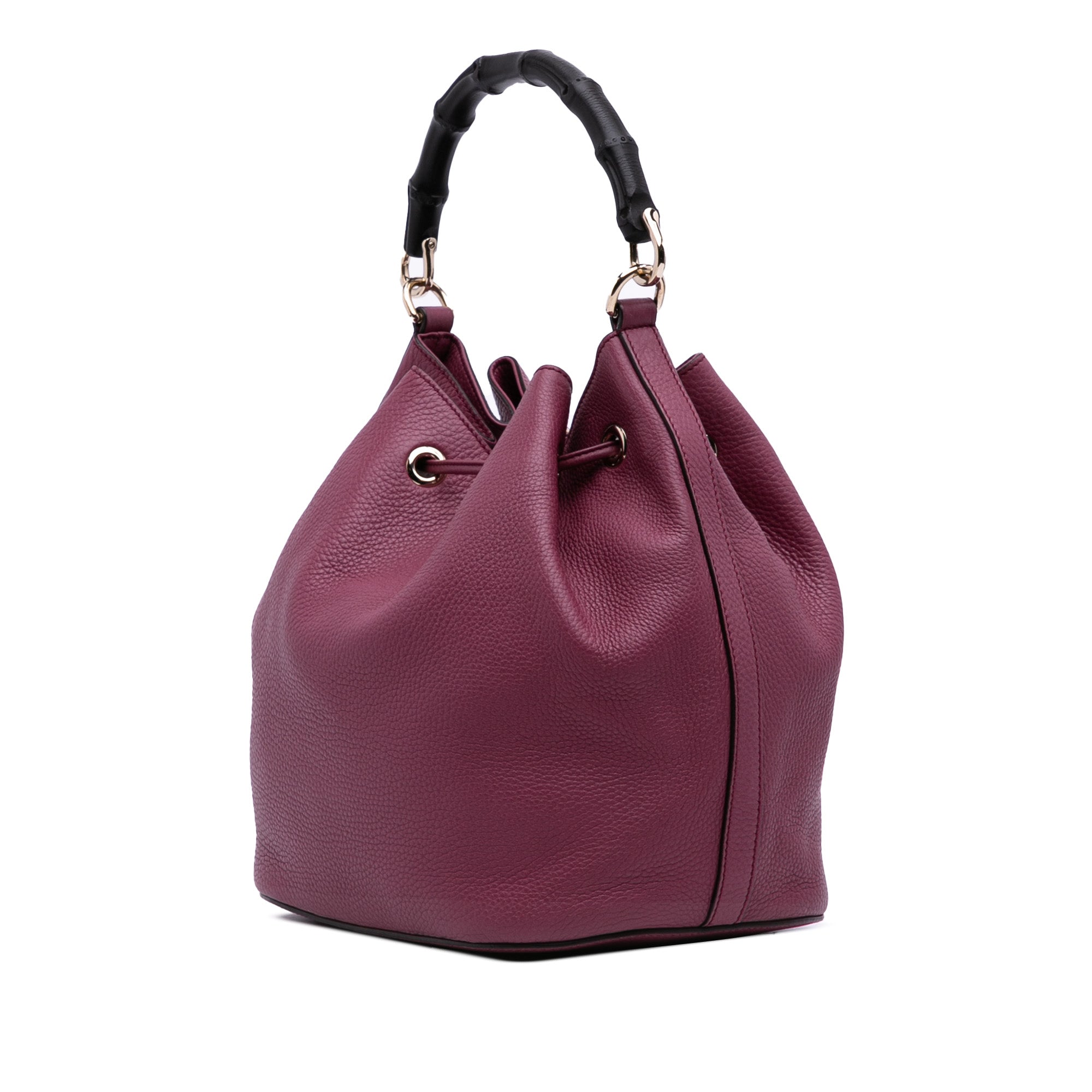 Pebbled Calfskin Miss Bamboo Bucket Bag