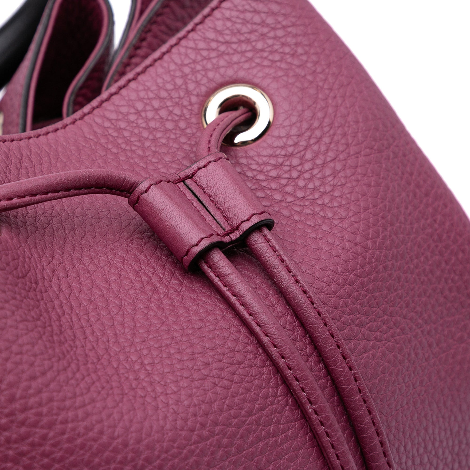 Pebbled Calfskin Miss Bamboo Bucket Bag