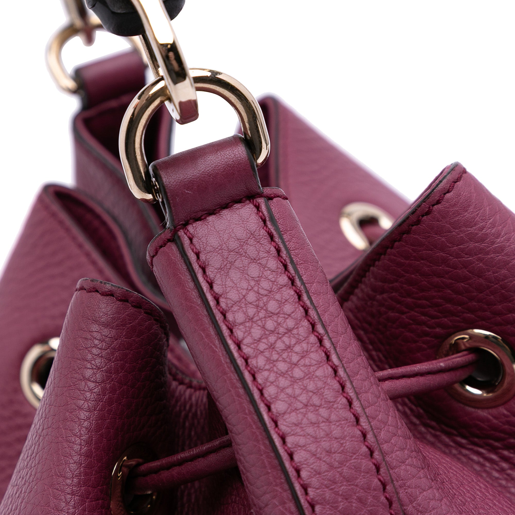 Pebbled Calfskin Miss Bamboo Bucket Bag