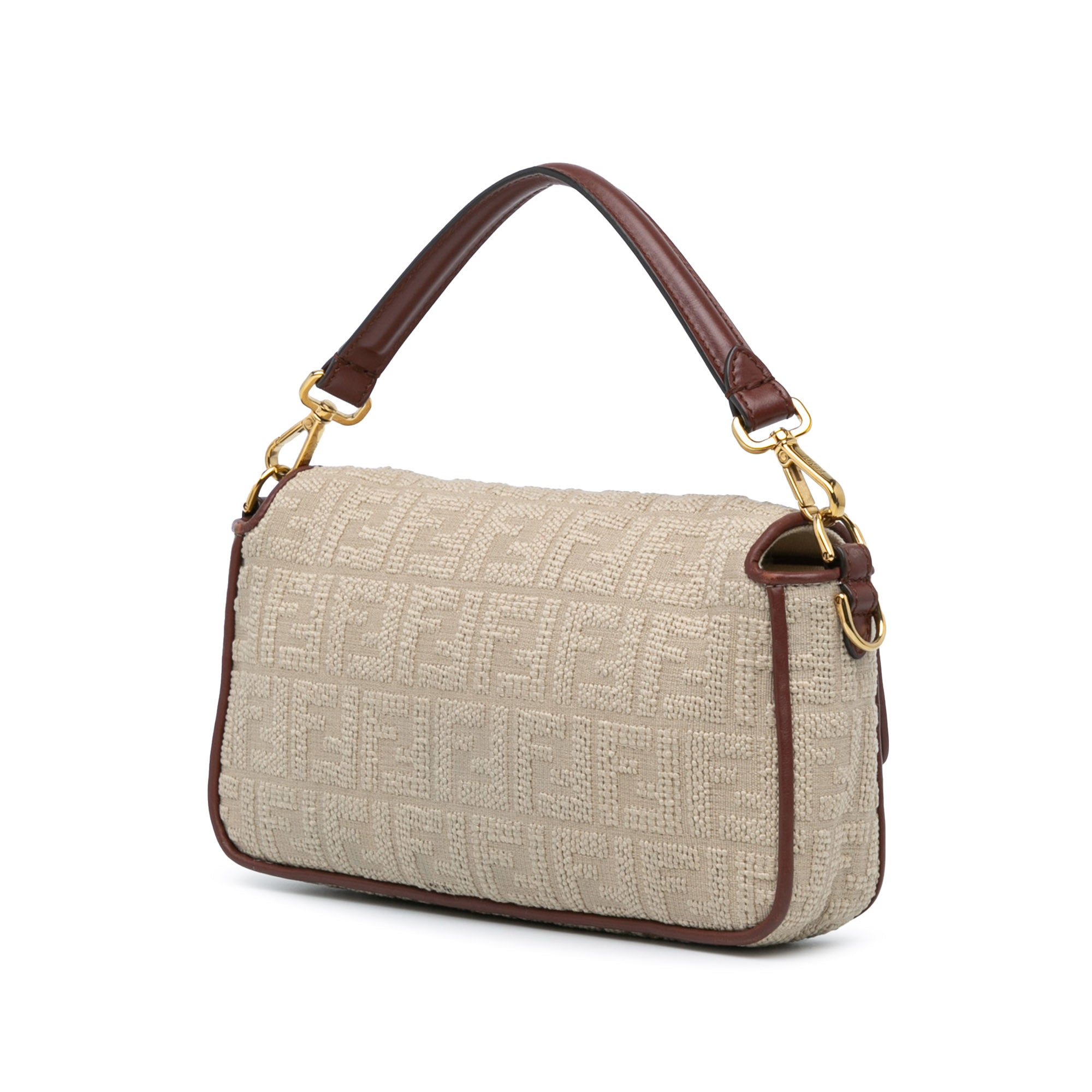 Zucca Embroidered Canvas Baguette Satchel