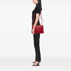 Small Saffiano Lux Galleria Double Zip Satchel