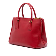 Small Saffiano Lux Galleria Double Zip Satchel