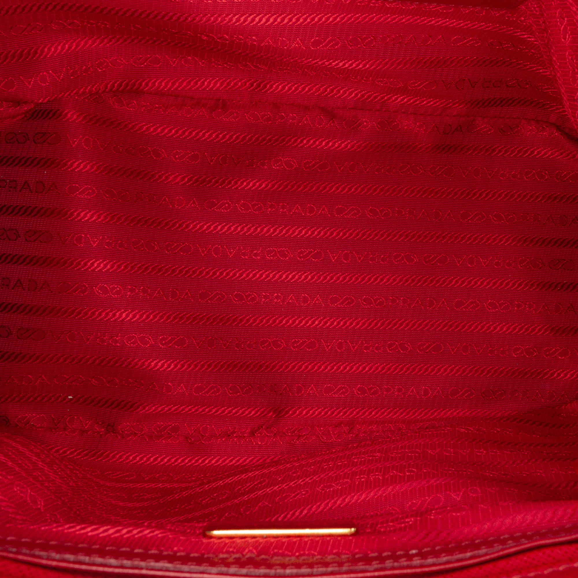 Small Saffiano Lux Galleria Double Zip Satchel