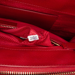 Small Saffiano Lux Galleria Double Zip Satchel