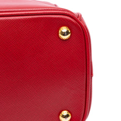 Small Saffiano Lux Galleria Double Zip Satchel