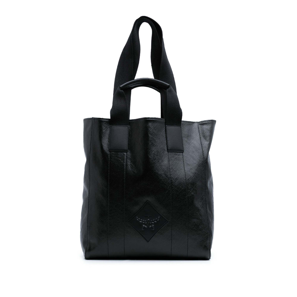 Large Canvas and Leather Reversible Diamond Tote