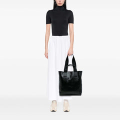 Large Canvas and Leather Reversible Diamond Tote