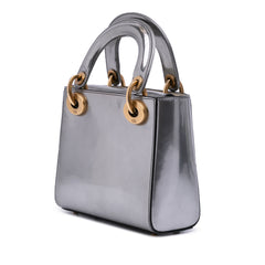Mini Metallic Glazed Calfskin Lady Dior