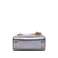 Mini Metallic Glazed Calfskin Lady Dior