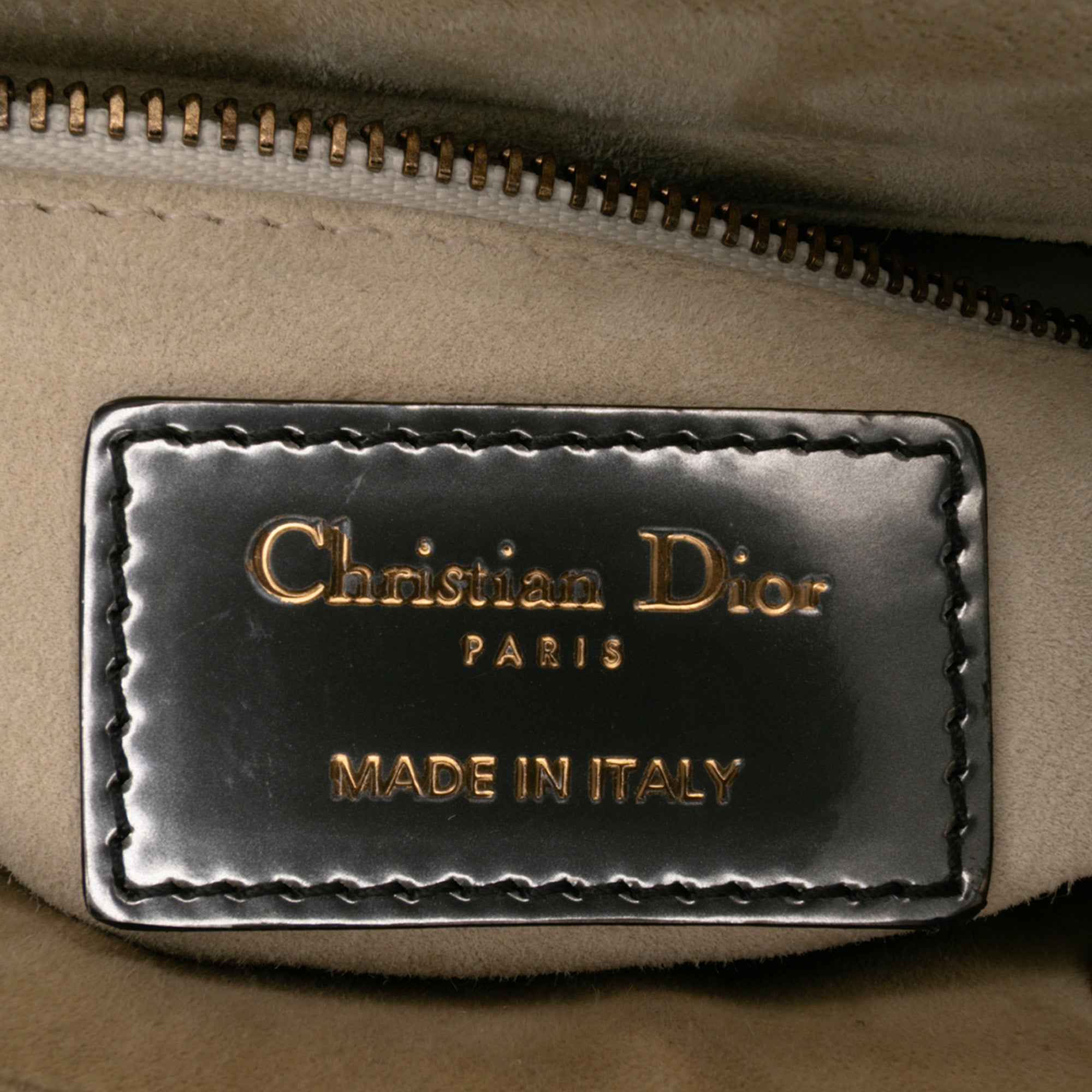Mini Metallic Glazed Calfskin Lady Dior