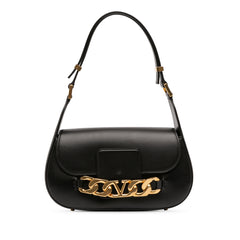 Medium Leather Vlogo Chain Shoulder Bag