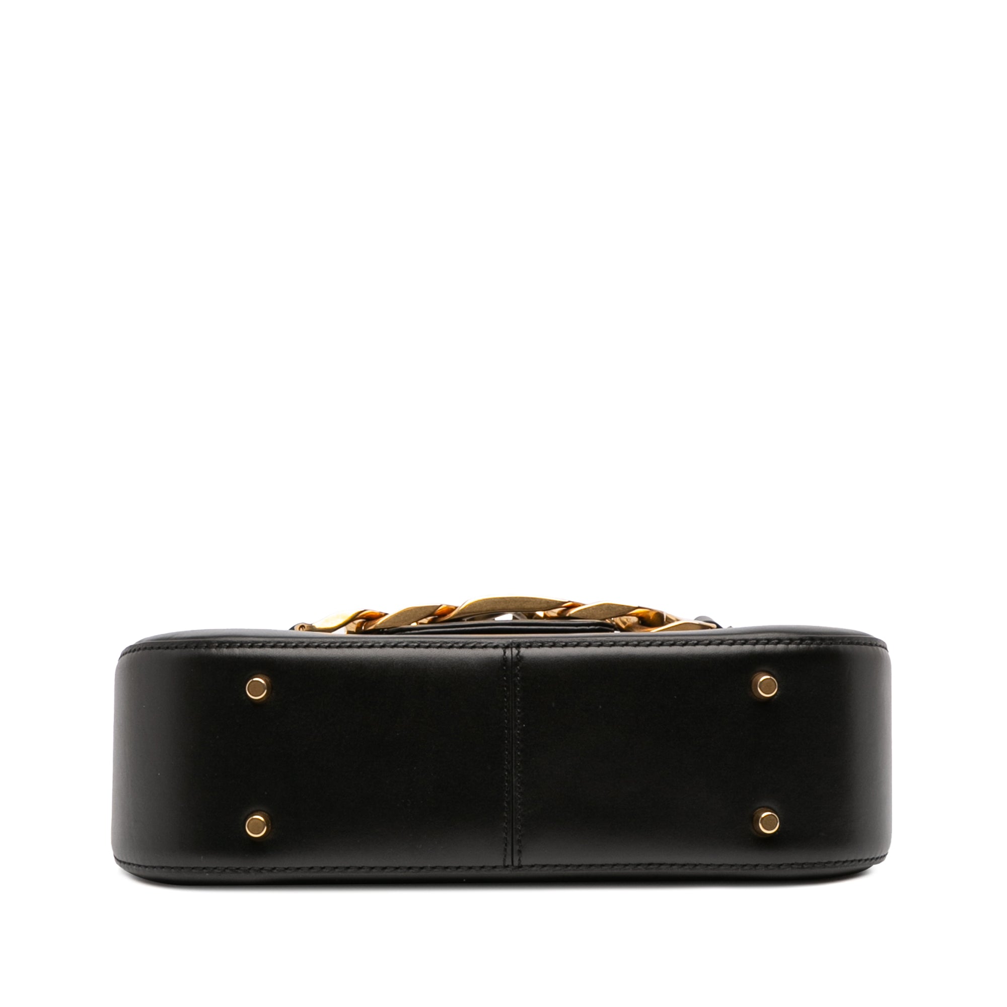 Medium Leather Vlogo Chain Shoulder Bag