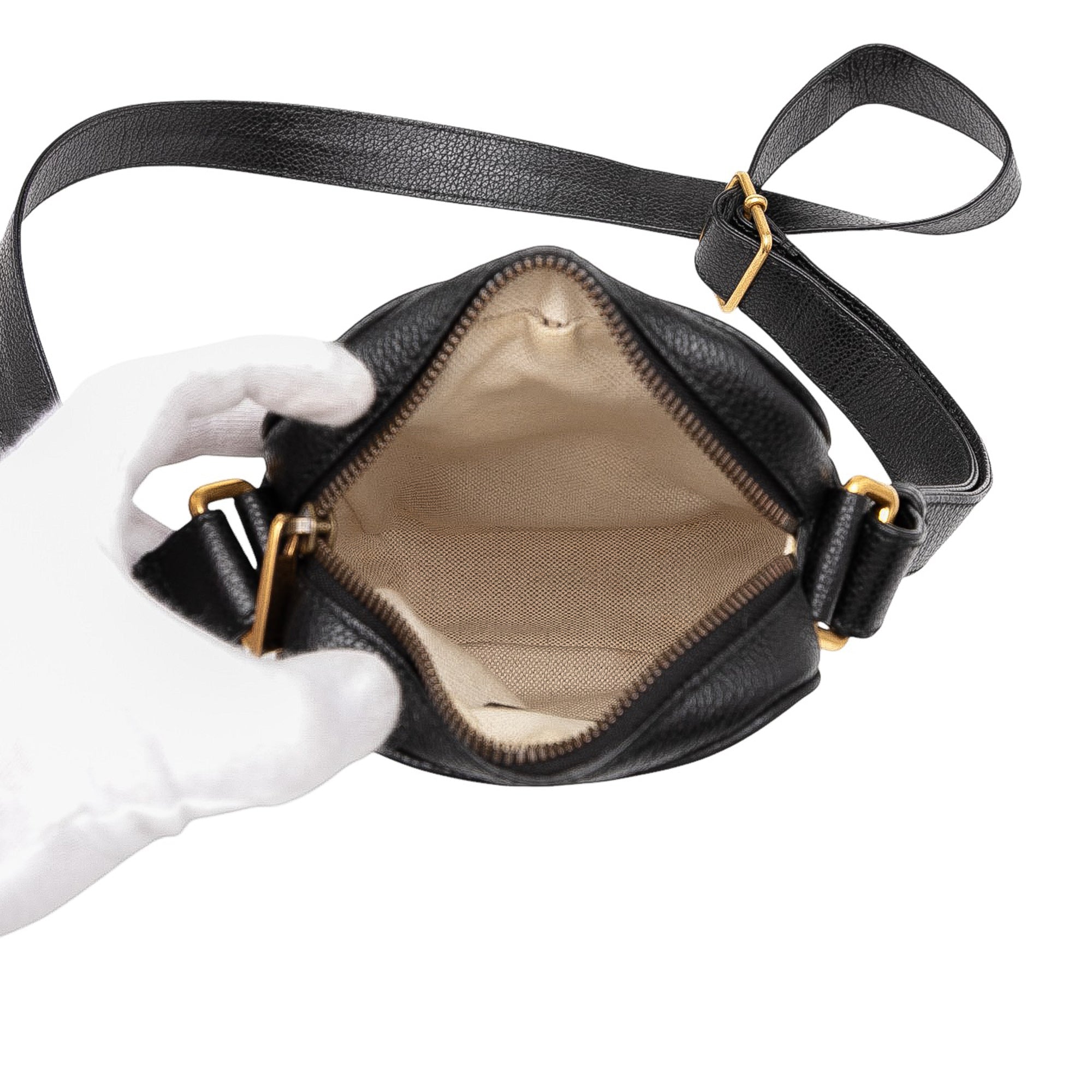 Mini Grained Calfskin Logo Crossbody