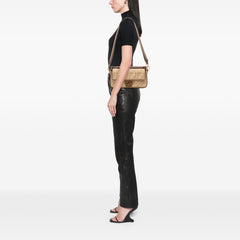 Zucca Embroidered Canvas Baguette Satchel