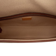 Zucca Embroidered Canvas Baguette Satchel