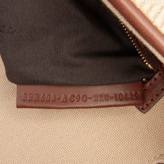Zucca Embroidered Canvas Baguette Satchel