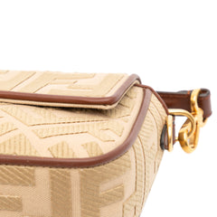 Zucca Embroidered Canvas Baguette Satchel