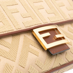 Zucca Embroidered Canvas Baguette Satchel
