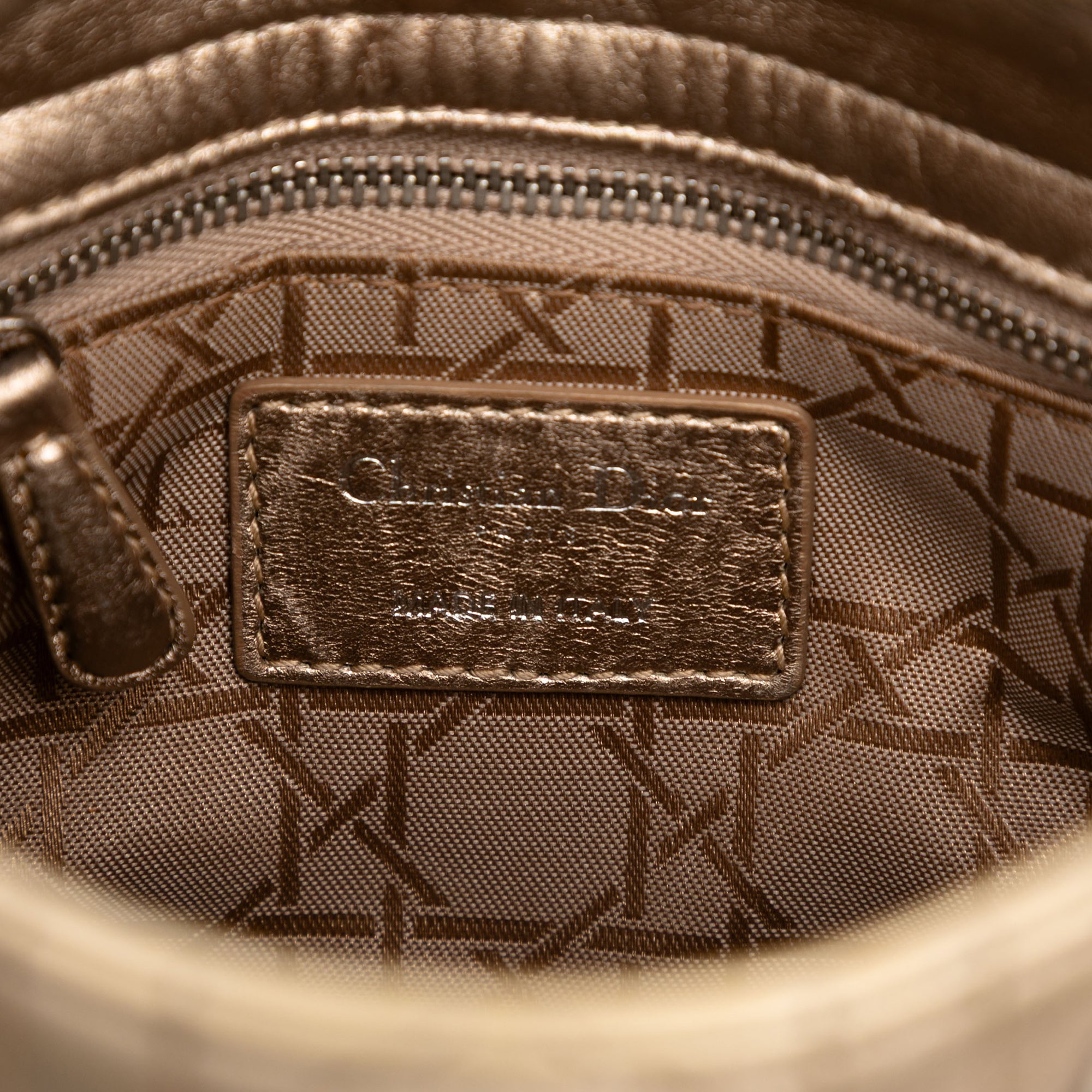 Mini Metallic Lambskin Cannage Lady Dior