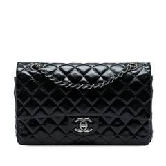 Medium Classic Crinkled Patent Double Flap