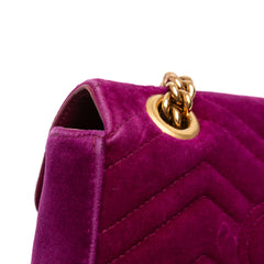 Small GG Marmont Matelasse Velvet Shoulder Bag