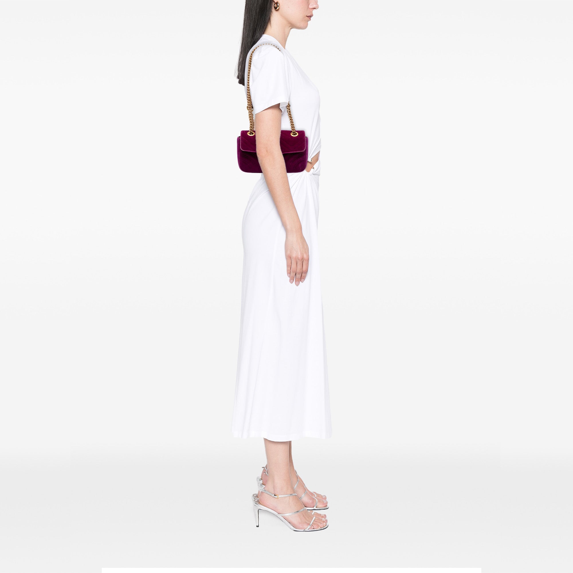 Small GG Marmont Matelasse Velvet Shoulder Bag