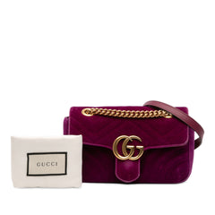 Small GG Marmont Matelasse Velvet Shoulder Bag