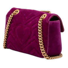 Small GG Marmont Matelasse Velvet Shoulder Bag