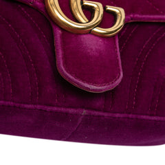Small GG Marmont Matelasse Velvet Shoulder Bag