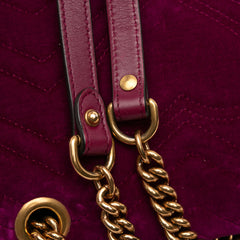 Small GG Marmont Matelasse Velvet Shoulder Bag