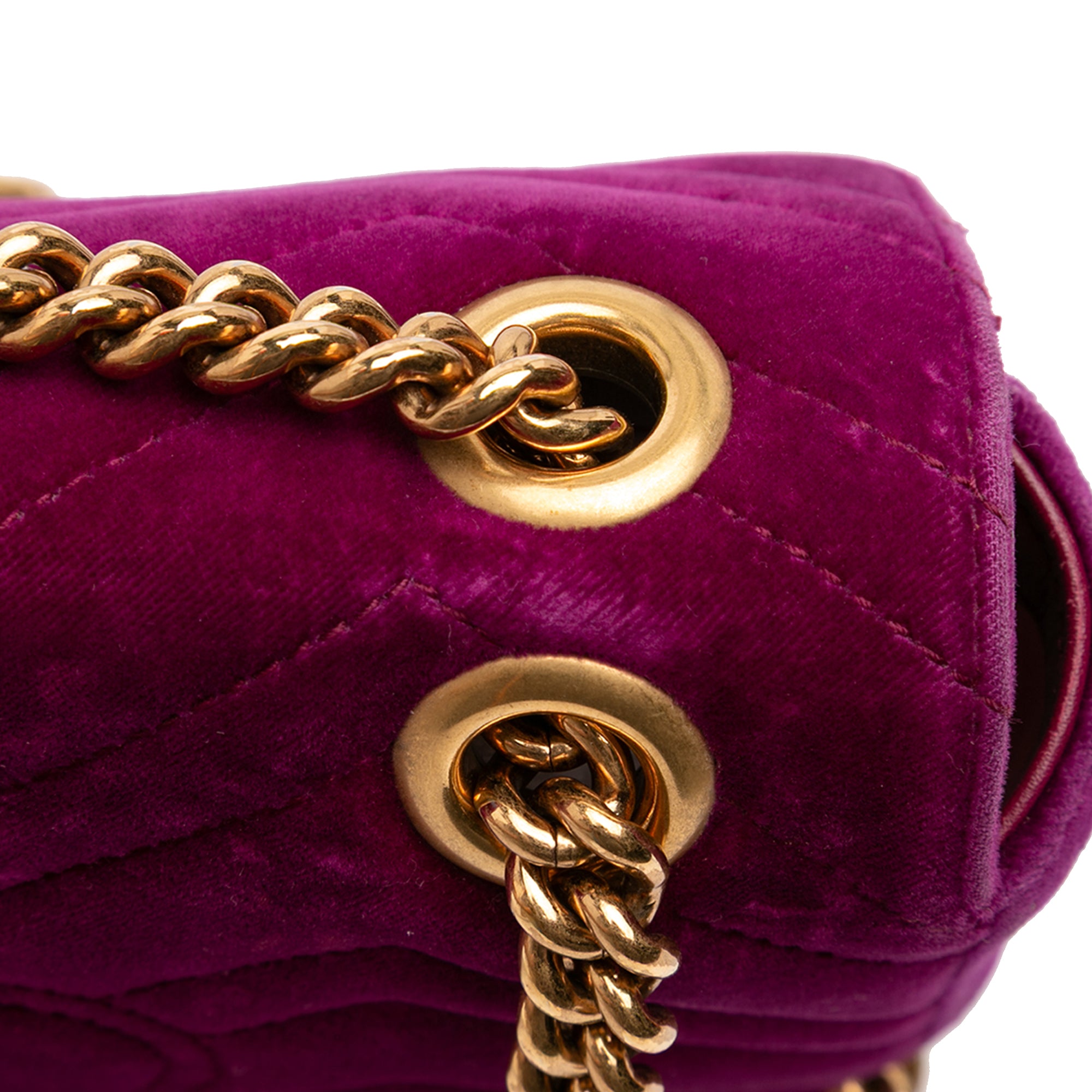 Small GG Marmont Matelasse Velvet Shoulder Bag
