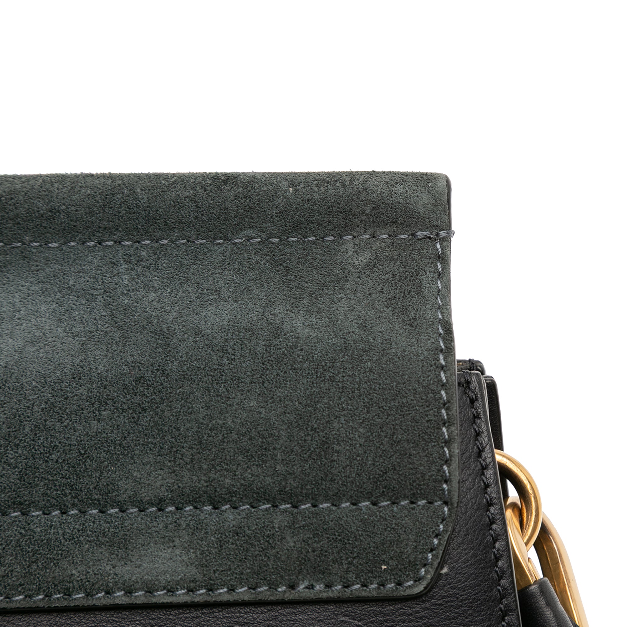 Medium Studded Suede and Calfskin Faye Crossbody