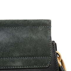 Medium Studded Suede and Calfskin Faye Crossbody
