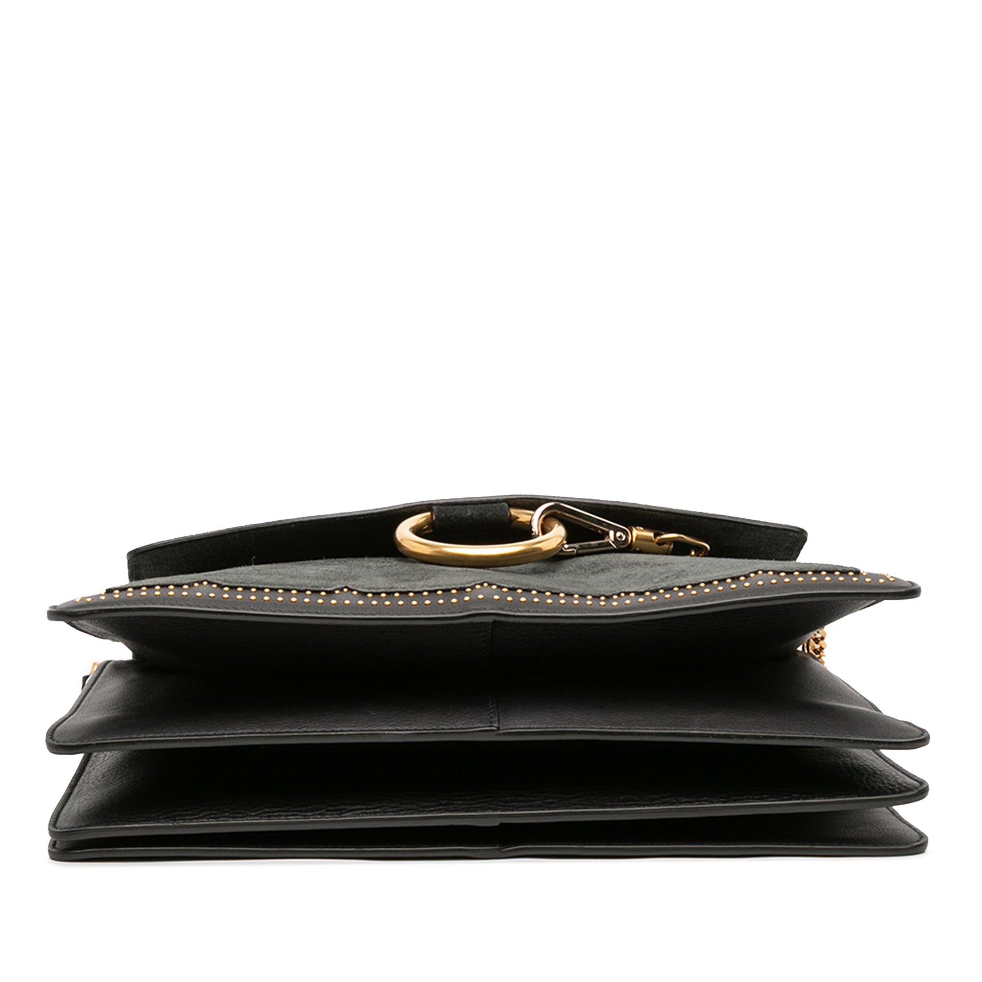 Medium Studded Suede and Calfskin Faye Crossbody