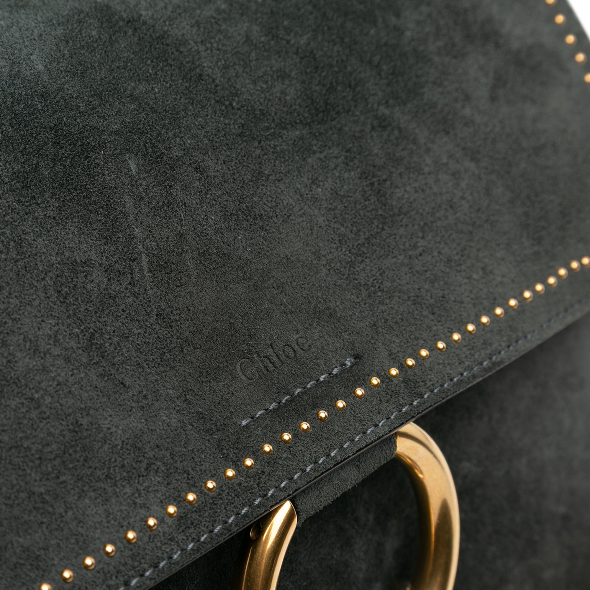 Medium Studded Suede and Calfskin Faye Crossbody