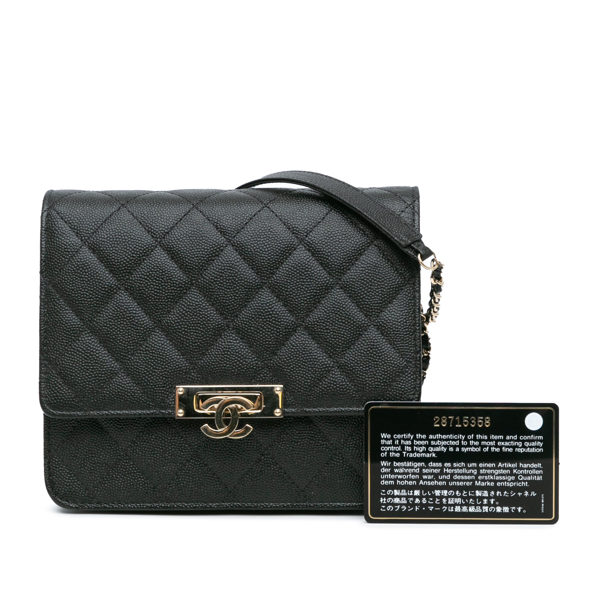 Quilted Caviar Golden Class Wallet On Chain