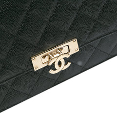 Quilted Caviar Golden Class Wallet On Chain