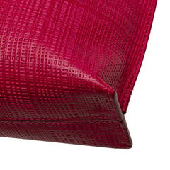 Large Linen Embossed Patent Anagram Repeat T Pouch