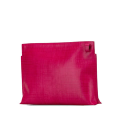 Large Linen Embossed Patent Anagram Repeat T Pouch