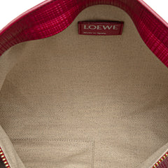 Large Linen Embossed Patent Anagram Repeat T Pouch