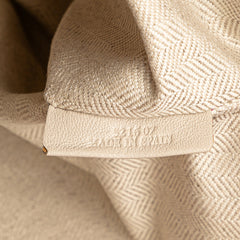 Large Linen Embossed Patent Anagram Repeat T Pouch