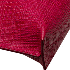 Large Linen Embossed Patent Anagram Repeat T Pouch