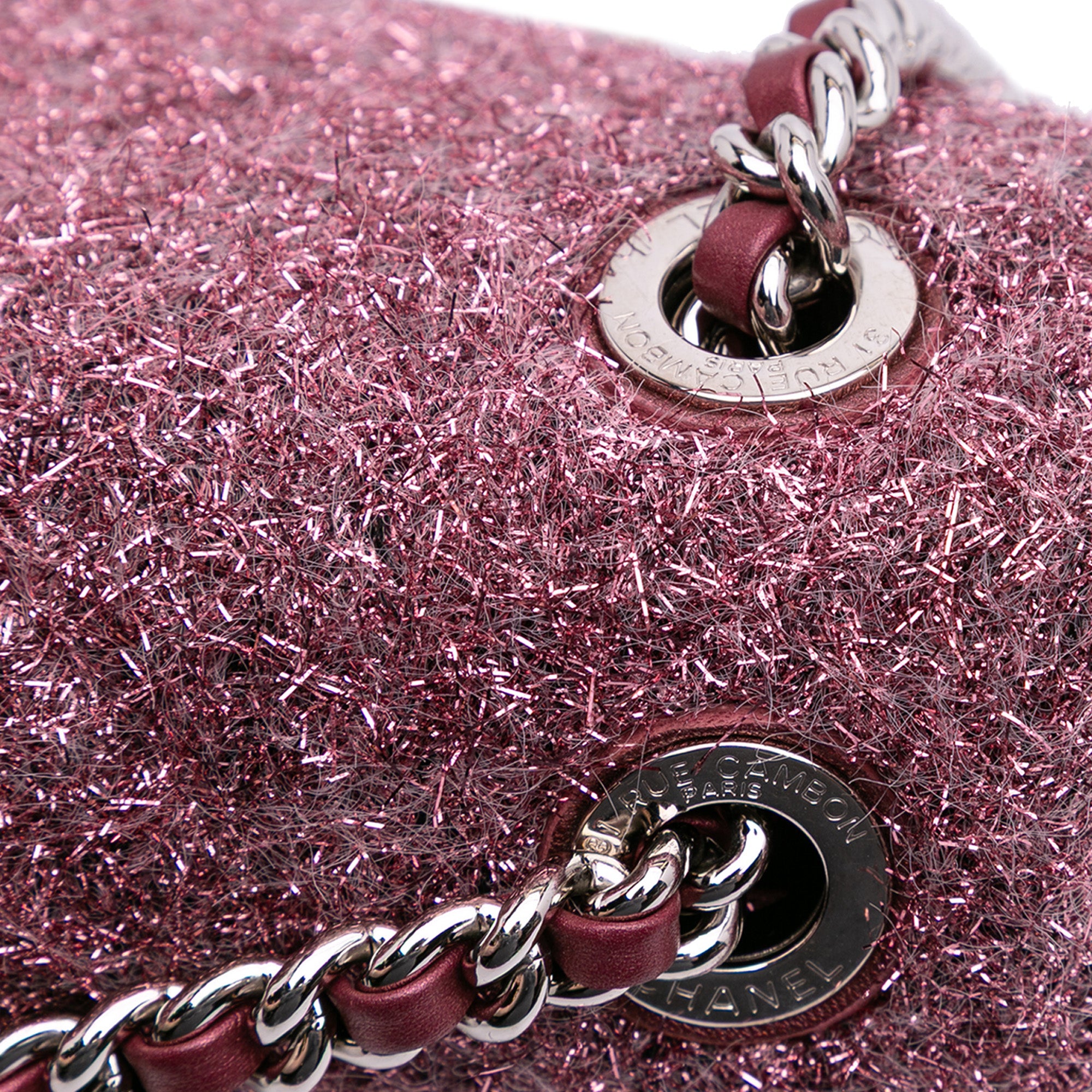 Medium Quilted Metallic Knit Pluto Glitter Flap