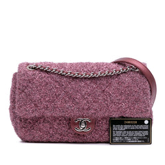 Medium Quilted Metallic Knit Pluto Glitter Flap