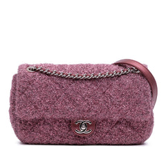 Medium Quilted Metallic Knit Pluto Glitter Flap